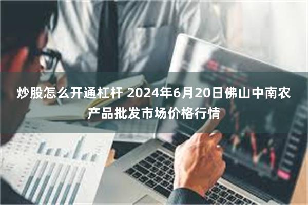 炒股怎么开通杠杆 2024年6月20日佛山中南农产品批发市场价格行情