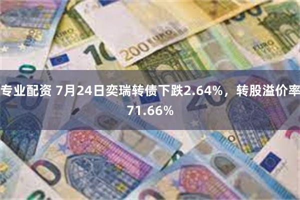 专业配资 7月24日奕瑞转债下跌2.64%，转股溢价率71.66%