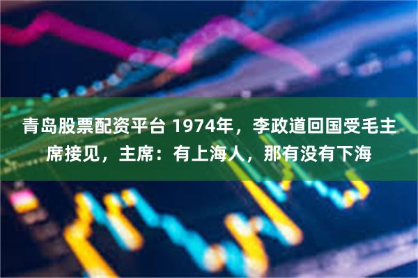 青岛股票配资平台 1974年，李政道回国受毛主席接见，主席：有上海人，那有没有下海