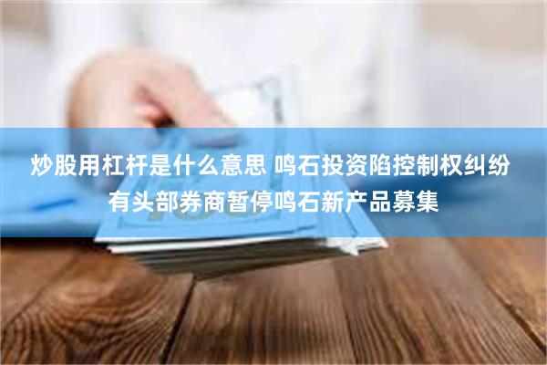 炒股用杠杆是什么意思 鸣石投资陷控制权纠纷 有头部券商暂停鸣石新产品募集