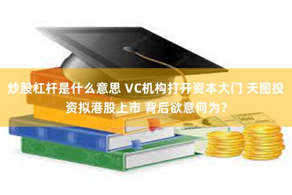 炒股杠杆是什么意思 VC机构打开资本大门 天图投资拟港股上市 背后欲意何为？